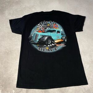 Men’s Hot Rod Ole Lil’ Heavy Braxton Black Tee Size Medium Racing Motorsports